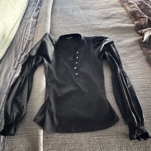 Veronica Beard black long-sleeve top — Size M, NEW / Excellent Condition